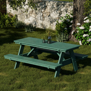 Heritage 72" Picnic Table with Attached Benches - The Charming Bench Company