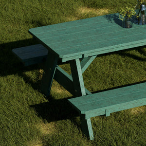 Heritage 72" Picnic Table with Attached Benches - The Charming Bench Company
