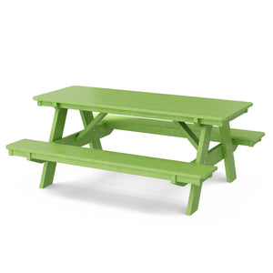 Heritage 72" Picnic Table with Attached Benches - The Charming Bench Company
