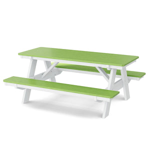 Heritage 72" Picnic Table with Attached Benches - The Charming Bench Company