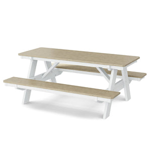Heritage 72" Picnic Table with Attached Benches - The Charming Bench Company