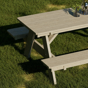 Heritage 72" Picnic Table with Attached Benches - The Charming Bench Company