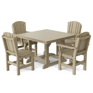 Heritage 5-Piece 44"x44" Dining Set - The Charming Bench Company