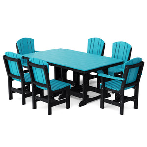 Heritage 7-Piece 44"x72" Dining Set - The Charming Bench Company
