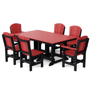 Heritage 7-Piece 44"x72" Dining Set - The Charming Bench Company