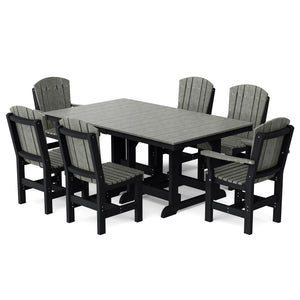 Heritage 7-Piece 44"x72" Dining Set - The Charming Bench Company
