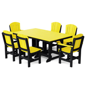 Heritage 7-Piece 44"x72" Dining Set - The Charming Bench Company