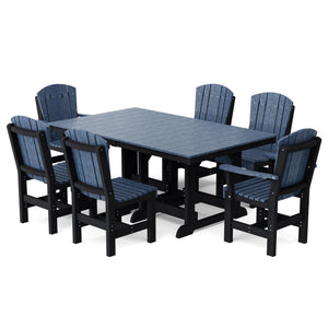 Heritage 7-Piece 44"x72" Dining Set - The Charming Bench Company