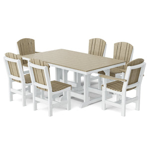 Heritage 7-Piece 44"x72" Dining Set - The Charming Bench Company
