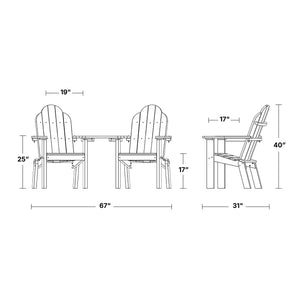 Classic Deck Chair Tete-a-Tete Bench - The Charming Bench Company