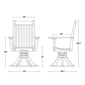 Classic Swivel Dining Arm Chair - The Charming Bench Company
