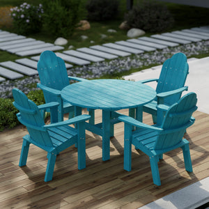 Classic 5-Piece 46" Round Dining Set with Deck Chairs - The Charming Bench Company