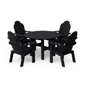 Classic 5-Piece 46" Round Dining Set with Deck Chairs - The Charming Bench Company