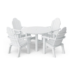 Classic 5-Piece 46" Round Dining Set with Deck Chairs - The Charming Bench Company