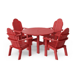 Classic 5-Piece 46" Round Dining Set with Deck Chairs - The Charming Bench Company