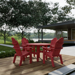 Classic 5-Piece 46" Round Dining Set with Deck Chairs - The Charming Bench Company