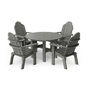 Classic 5-Piece 46" Round Dining Set with Deck Chairs - The Charming Bench Company