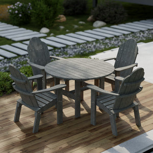 Classic 5-Piece 46" Round Dining Set with Deck Chairs - The Charming Bench Company