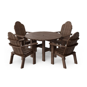 Classic 5-Piece 46" Round Dining Set with Deck Chairs - The Charming Bench Company