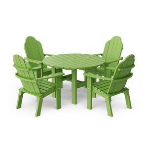 Classic 5-Piece 46" Round Dining Set with Deck Chairs - The Charming Bench Company