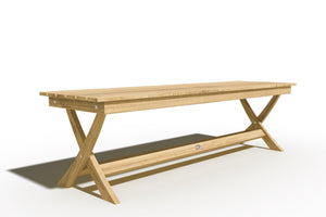Aude 3-Piece Rectangular Teak Outdoor Jacques Dining Set with Benches Outdoor Dining Set