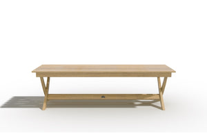 Aude 3-Piece Rectangular Teak Outdoor Jacques Dining Set with Benches Outdoor Dining Set