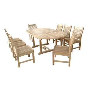 Bahama Sahara 9-Pieces 87" Oval Dining Set Dining Set