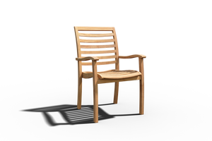 Clarisse 7-Piece Rectangular Teak Outdoor Dining Set with Extendable Table and Stacking Armchairs Outdoor Dining Set