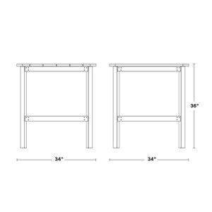 Classic 36" High Counter Table Dining Table