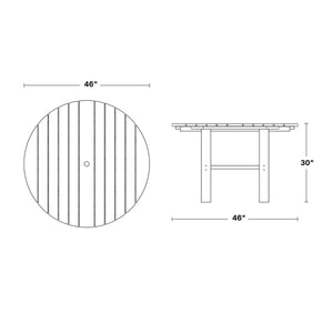 Classic 46” Round Dining Table Round Table