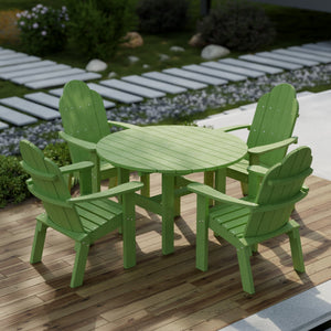 Classic 5-Piece 46" Round Dining Set with Deck Chairs Dining Set