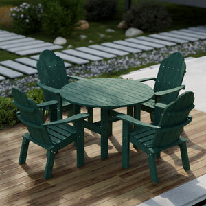 Classic 5-Piece 46" Round Dining Set with Deck Chairs Dining Set