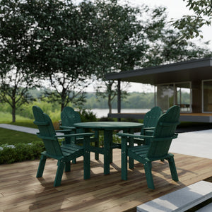 Classic 5-Piece 46" Round Dining Set with Deck Chairs Dining Set