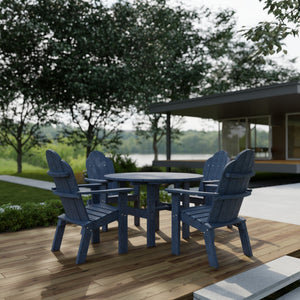 Classic 5-Piece 46" Round Dining Set with Deck Chairs Dining Set