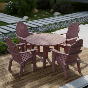 Classic 5-Piece 46" Round Dining Set with Deck Chairs Dining Set