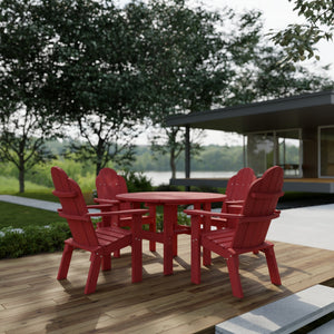 Classic 5-Piece 46" Round Dining Set with Deck Chairs Dining Set