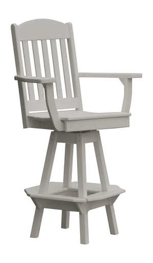 Classic Swivel Counter Chair with Arms Outdoor Table Light Gray