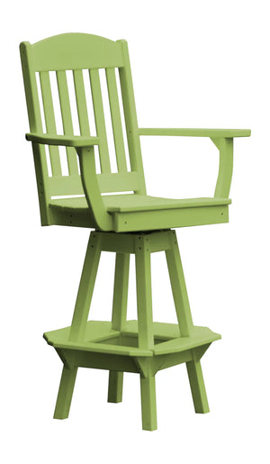 Classic Swivel Counter Chair with Arms Outdoor Table Tropical Lime