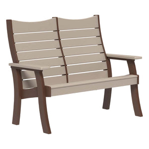 Contour Bench (2' and 4') Porch Swing 4ft / Weatherwood & Chestnut Brown