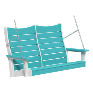 Contour Swing Porch Swing 4ft / Aruba Blue & White