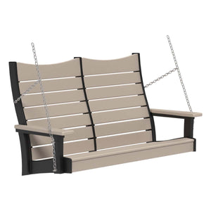 Contour Swing Porch Swing 4ft / Weatherwood & Black