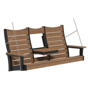 Contour Swing Porch Swing 5ft / Antique Mahogany & Black