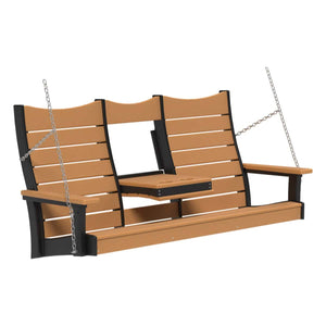 Contour Swing Porch Swing 5ft / Cedar & Black