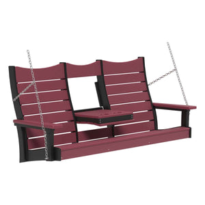Contour Swing Porch Swing 5ft / Cherrywood & Black