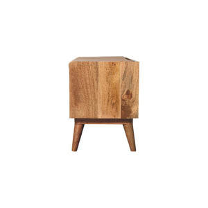 Hardwood Bench with Tan Leather Seatpad Bench