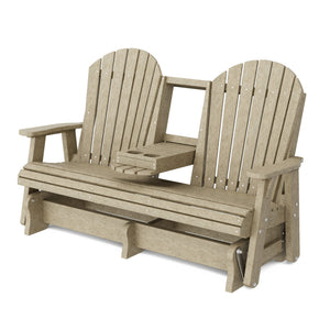Heritage 5' Glider with Console Garden Bench