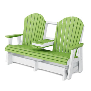 Heritage 5' Glider with Console Garden Bench
