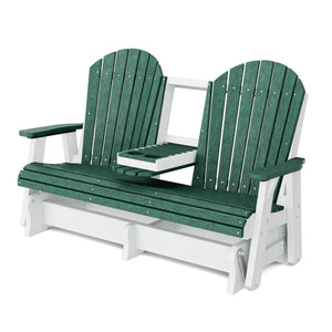 Heritage 5' Glider with Console Garden Bench