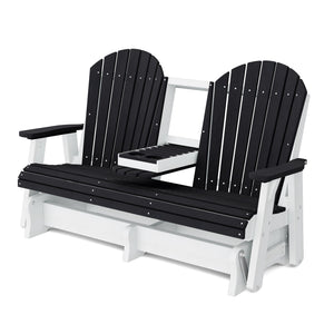 Heritage 5' Glider with Console Garden Bench