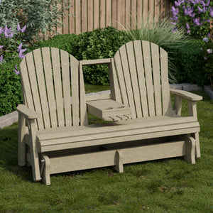 Heritage 5' Glider with Console Garden Bench
